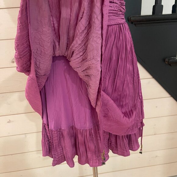 037 Free People | Bonny Drapey Pleated Mini Dress Summer Bloom NWT Size XS - Picture 8 of 12